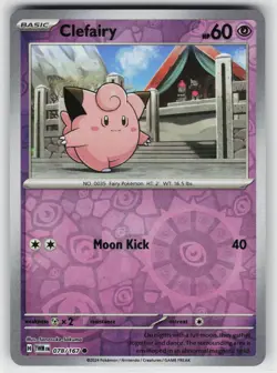Clefairy 078 Reverse Holo 167 C Twilight Masquerade Pokemon Lightly Played - Image 1