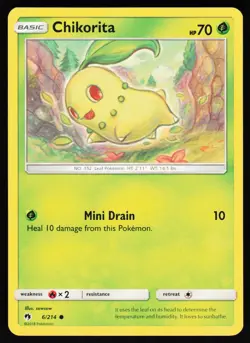 Chikorita 6 214 C Lost Thunder Pokemon Near Mint - Image 1