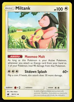 Miltank 78 111 UC Crimson Invasion Pokemon Lightly Played - Image 1