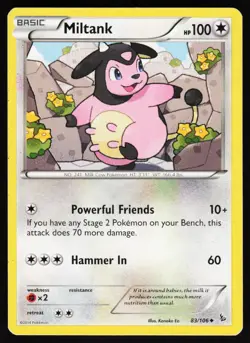 Miltank 83 106 UC Flashfire Pokemon Moderately Played - Image 1