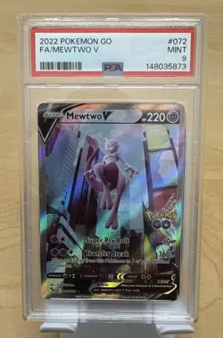 Pokemon TCG Mewtwo V Alt Art Holo Ultra Rare 072/078 Pokemon Go PSA 9 Mint 🔮 - Image 1
