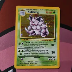 Nidoking 11/102 Holo Rare Base Set Unlimited Pokemon Heavily Played - Image 1
