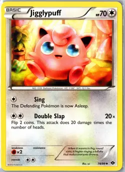 Pokemon Card - Jigglypuff Next Destinies 78/99 2012 Uncommon Moderately Played - Image 1