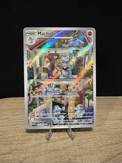 Pokemon TCG Machoke 177/165 Scarlet & Violet 151 Illustration Rare Full Art - Image 1