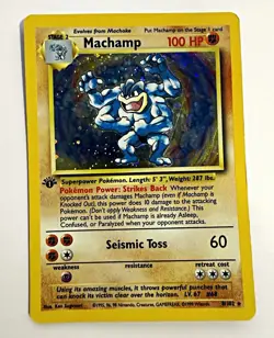 Machamp 8/102 1st Edition Holo Base Set Pokemon WOTC 1999 MP HP - Image 1