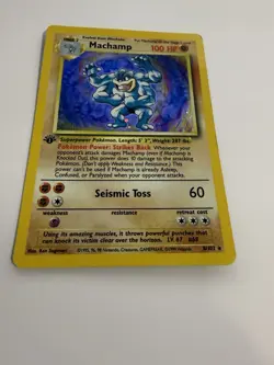 Machamp 8/102 1st Edition Holo Base Set Pokemon WOTC 1999 MP HP - Image 5