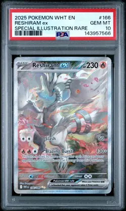 PSA 10 RESHIRAM ex 166/086 | Special Illustration Rare Full Art Pokemon Card - Image 1