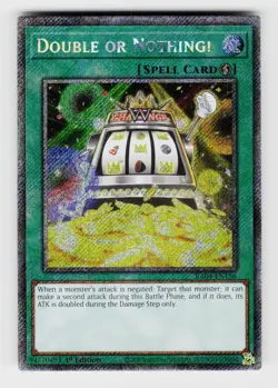 Yugioh #RA04-EN156 Double or Nothing! (Platinum Secret Rare) - Image 1