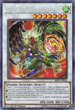 Yugioh! LP Tengu, the Winged Mayakashi - HISU-EN034 - Secret Rare - 1st Edition - Image 1
