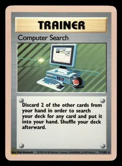 Computer Search 71/102 Fade Error Rare Base Set Pokemon Card - Image 1