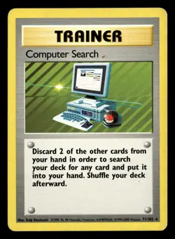 Computer Search 71/102 Rare Base Set Unlimited Pokemon Card - 10 - Image 2