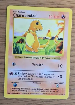 Charmander Shadowless - 46/102 - Common - Base Set - Pokemon Card - NM - Image 1