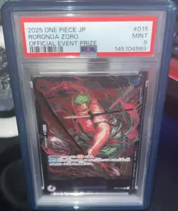 PSA 9 Roronoa Zoro ST21-015 Flagship Battle 2025 Top 8 Prize One Piece Card JP - Image 1