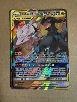 Pokemon TCG Reshiram & Zekrom GX Full Art Cosmic Eclipse Card 157/236 - Image 1