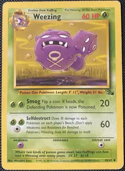 Weezing 45/62 Fossil Regular - Pokemon Card - Image 1