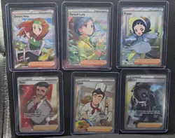 Full Art Pokemon Card Lot Parasol Lady, Daisys Help, Poppy, Rose, Cook, Allister - Image 1