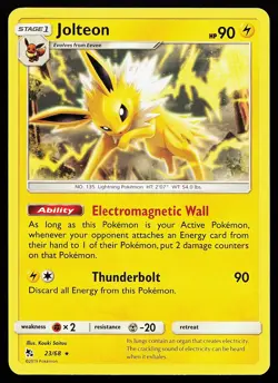 Jolteon 23/68 Regular Rare Hidden Fates Pokemon Card - Image 1