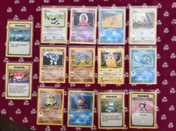 Vintage Pokemon TCG Base Set Unlimited Bulk Common Cards - Lot of 14 (MP) - Image 1
