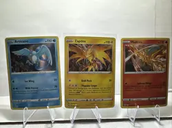 Articuno, Zapdos, Moltres Cosmos Holo 3 CARD SET 021/172 036/195 48/185 NM/MN - Image 1