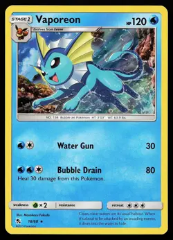 Vaporeon 18/68 Holo Rare Hidden Fates Pokemon Card - Image 1