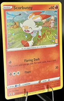 WHOLE SWIRL 🌀💫 Scorbunny SWSH244 Promo Cosmos Holo Nintendo Pokemon Card NM - Image 1