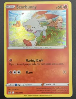 WHOLE SWIRL 🌀💫 Scorbunny SWSH244 Promo Cosmos Holo Nintendo Pokemon Card NM - Image 3