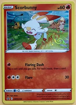 WHOLE SWIRL 🌀💫 Scorbunny SWSH244 Promo Cosmos Holo Nintendo Pokemon Card NM - Image 4