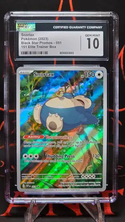 CGC 10 Snorlax 051 SVP Pokemon Card 151 English Black Star Promo 2023 GEM MINT - Image 2