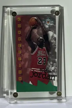 Michael Jordan1995 Fleer NBA Jam Session #13 Chicago Bulls In Thick Acrylic Case - Image 1