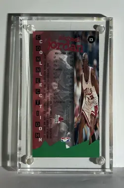 Michael Jordan1995 Fleer NBA Jam Session #13 Chicago Bulls In Thick Acrylic Case - Image 2