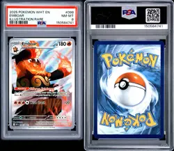Pokemon TCG Emboar 098/086 Sv: White Flare Illustration Rare PSA 8 - Image 3