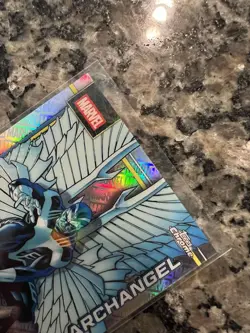 2026 Topps Chrome Marvel Archangel Marvel Logofractor #105 /61 SSP X-Men - Image 4