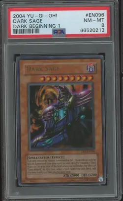 YuGiOh Dark Sage DB1-EN096 Graded PSA 8 N MINT Ultra Rare Dark Beginning 1 Box! - Image 1