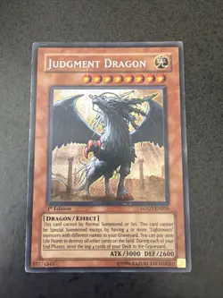 Yugioh - Judgment Dragon LODT-EN026 Secret Rare 1st Edition Heavily Played - Image 1