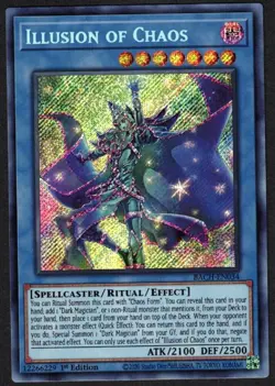 Yugioh Illusion of Chaos BACH-EN034 Secret Rare 1st Ed - NM - Image 1