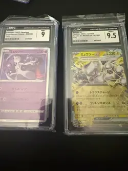 Pokemon TCG Mewtwo/Mewtwo ex Holo CGC Graded 2-Card Lot JP 035/068 - Image 1