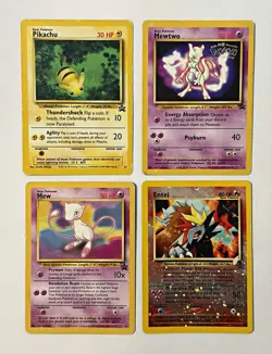 Pokemon Black Star Promo Lot Mew #8 Mewtwo #3 Pikachu #27 Entei #34 WOTC - Image 1