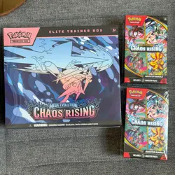 Pokemon TCG Card Chaos Rising ETB and Booster Bundle 2x Lot - Image 1