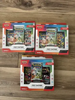 Pokemon First Partner Illustration Collection Series 2 Sealed Lot Of 3 New - Image 1