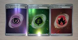 Pokemon Holo Energy Lot SVE 001 002 005 Grass Fire Psychic Cosmos Holo NM - Image 1