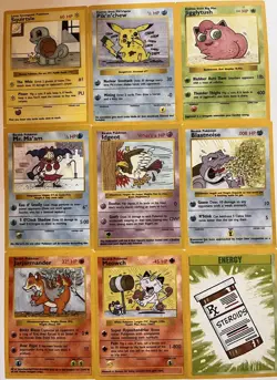 Lot of (9) 1999 Mad Mafazine Pokemon Parody Cards - Reprints - Image 1