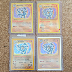 Pokemon TCG Base Set Machamp 8/102 Holo Promo 4-Card Lot Vintage 1999 - Image 1