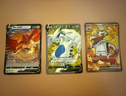 Pokemon TCG Ho-Oh V Lugia V Skeledirge ex 3 Card Lot Holo Full Art EN - Image 1