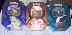 Pokemon TCG Triple Whammy tins Lot of 3 Promo Tyranitar Slaking Darkrai 2024 - Image 1