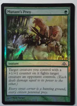 Mutant's Prey *FOIL Common* Magic MtG x1 Dragon's Maze MISCUT (centering) - Image 1