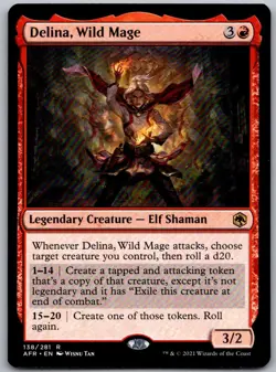 Delina, Wild Mage 138 Adventures in the Forgotten Realms Magic: The Gathering NM - Image 1