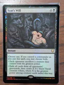 MTG Szat's Will FOIL Rare Commander Legends CMR 152/361 Magic Card Instant LP - Image 1