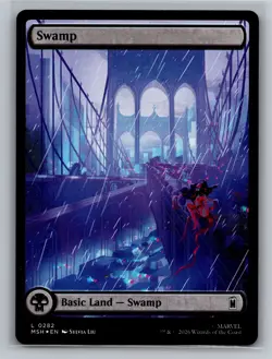 MTG Marvel Super Heroes #438 Swamp (0438) (Surge Foil) - Image 1