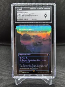 MTG LOTR Tales of Middle-earth Foil Borderless Bucklebury Ferry 371 CGC Mint 9 - Image 1