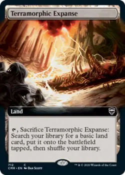 MTG Terramorphic Expanse - Foil - Extended Art, Commander Legends, Damaged, Engl - Image 1